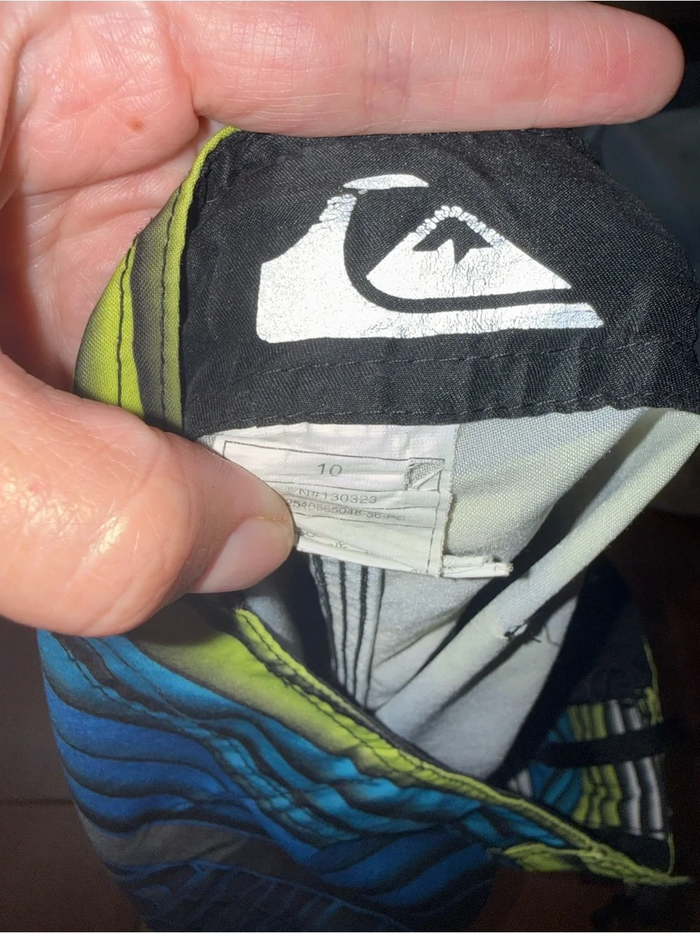 Quiksilver Blue & Lime Striped‎ Surf Boardshorts